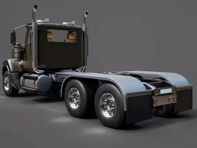 Detailed CAT CT680 Semi-Truck Heavy-Duty Vehicle Asset 3D model