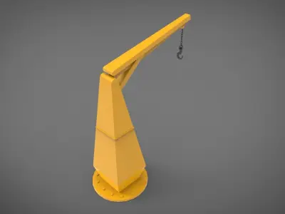 Ship offshore boat crane 3D print model