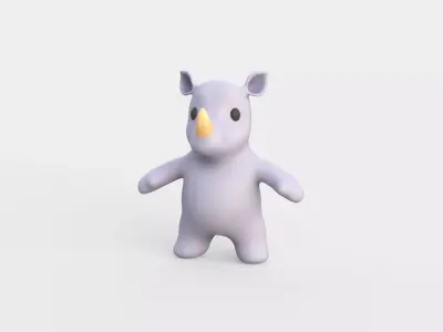 Little animal baby - Rhino cute - Character011 Low-poly 3D model