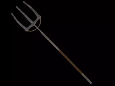 Fantasy Old Trident Low-poly 3D model