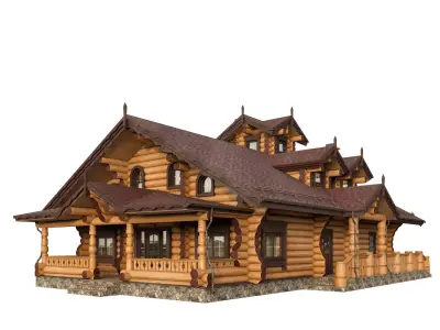 Log house 3D model purchase