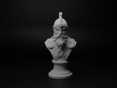 Scandinavian Axe Warrior Bust Chess 3D print model purchase