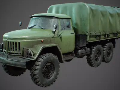 Zil 131 Truck Low-poly 3D model