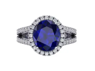 Oval Solitaire Ring 3D print model 26