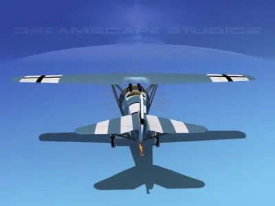 Fokker DVIII V12 3D model