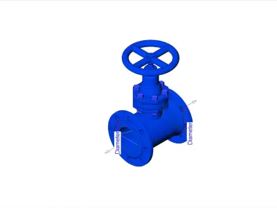 4in-Cast Iron Gate Valve - Flanged - Valvula de Compuerta de 4in 3D model