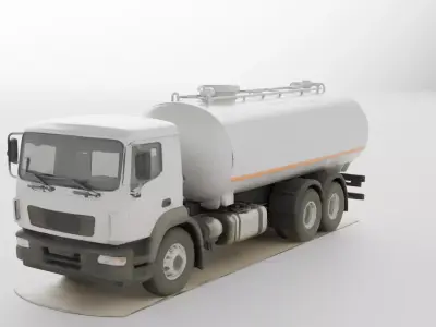 Tanker Truck Liquid and Gas Transportation Vehicle 3D model