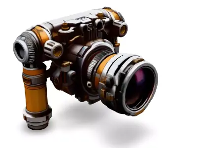 SciFi Futuristic Mechanical Camera Low-poly 3D model