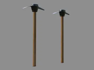 Pickaxe - Low and High poly Low-poly 3D model