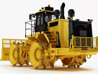 Landfill Wheeled Bulldozer Compactor 3D model