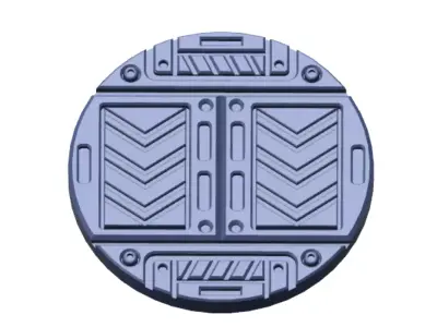 Sci-Fi Grated Floor Base Toppers 32mm Round Bases 3D print model purchase