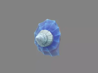 Cartoon  conch shell Low-poly 3D model