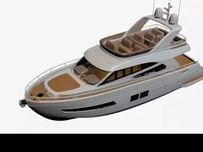 Super Luxury Yacht 3D Model Realistic Modern Mega Yacht 08 3D model
