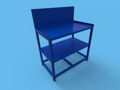 Industrial Steel Table Rack 3D model