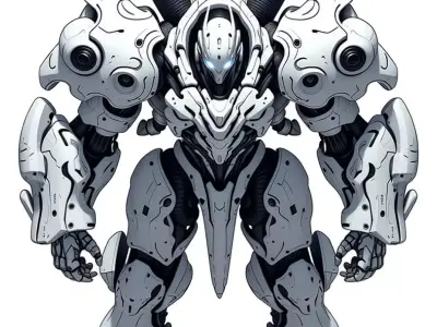 Transformer Mech Futuristic Battle Robot Heavy Armor 3D Low-poly 3D model