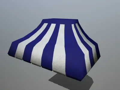 awning striped tent Low-poly 3D model