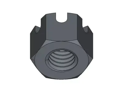 M8 Castle Nut 3D model