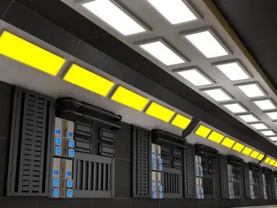 Sci Fi Corridor 3D model 168