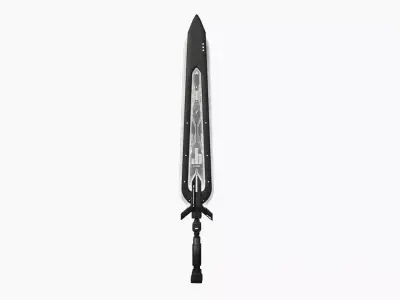 SciFi Sword B07 Black White - Sci Fi Weapon Design Low-poly 3D model