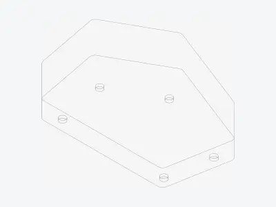 Furniture - Seating - Contemporary - Scoop - Foot Stool - Left Low-poly 3D model