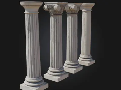 Classical Pillars Series  Foundations of Architectural Heritage 3D model
