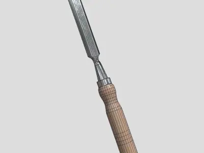 Chisel 2 for woodworking Low-poly 3D model