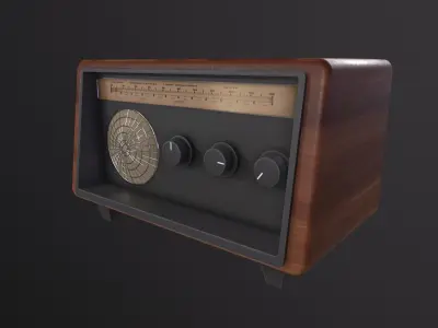 Retro Radio 3D Model Low-poly 3D model
