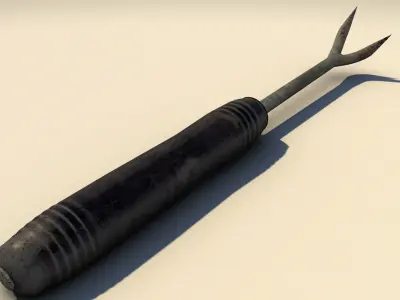 Scraper tool with metal handle 3D model