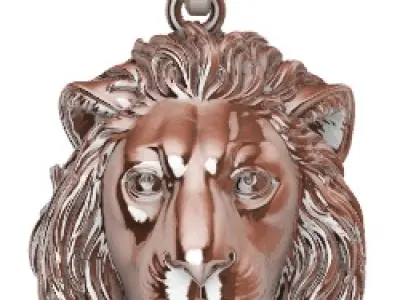Lion head pendant Hollow Light weight Jewelry 3D print model