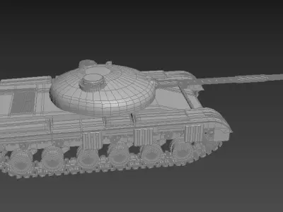 T-64 A tank Low-poly 3D model