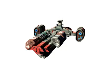 Cargo Spaceship Low Poly Low-poly 3D model