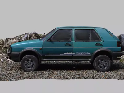 Low poly volkswagen golf-2  Low-poly 3D model