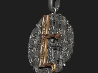 PENDANT WITH THE ARMENIAN LETTER 2 Printable Model 3D print model purchase