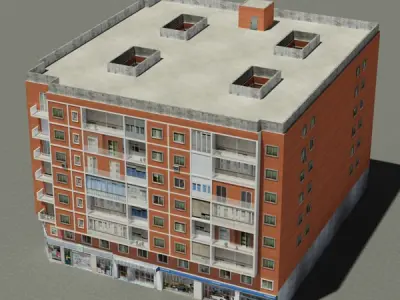 Building apartment Low-poly 3D model get
