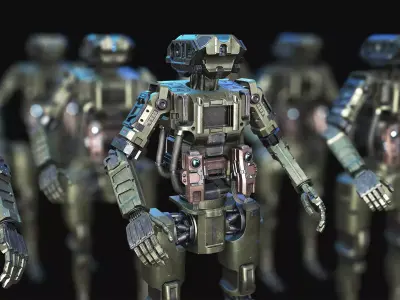 Police Cyborg Robot Low-poly 3D model Low-poly 3D model
