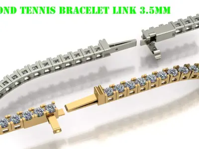 Diamond Tennis Bracelet 3mm50  3D print model