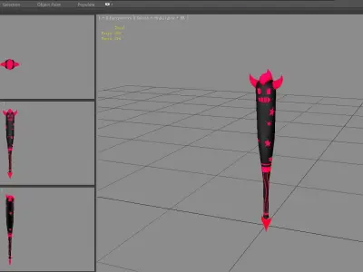 Cartoon Devil Baseball Stick Low-poly 3D model