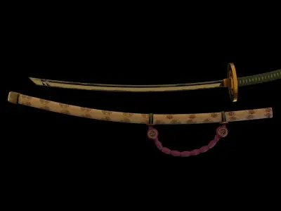 Katana tachi Low-poly 3D model