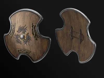 Medieval Shields Game Asset Low-poly 3D model