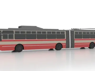 Trolleybus Skoda-15Tr Low Low-poly 3D model