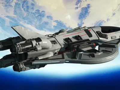  Futuristic Space Fighter Craft White 