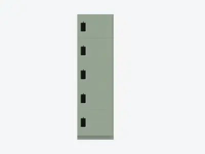 Locker - Plastic - Locka - Classic Extra - Five Tier Low-poly 3D model