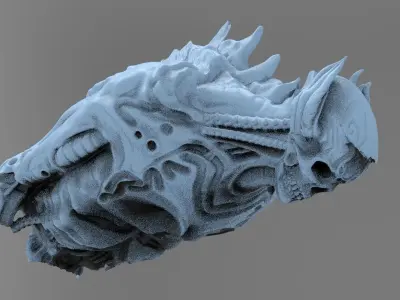 Alien organic Robot statue 2  3D model