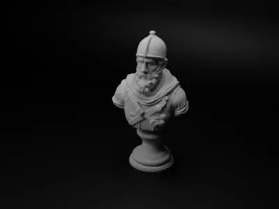 Swiss Mercenary Bust Chess 3D print model