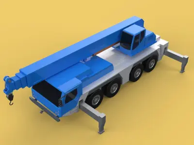 MOBILE CRANE TELESCOPIC ALL-TERRAIN CRAWLER LIFTING JIB TRUCK 3D model