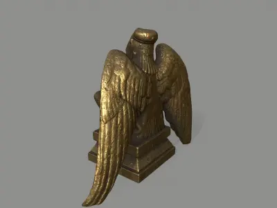 Angel egyptian statue with wings Low-poly 3D model