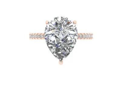 Pear Art Deco Ring 3D print model 3