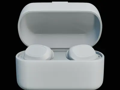 Cartoon-Style Wireless Earphones with Case Free 3D model