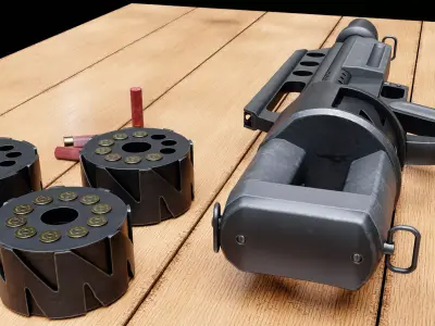 Pancor Jackhammer MK4 shotgun Low-poly 3D model