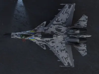 Mig-29 Ukrainian edition Low-poly 3D model
